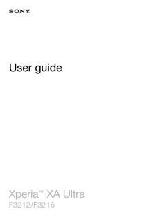 Sony Xperia XA Ultra manual. Tablet Instructions.